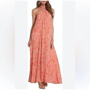 Elan Coral Halter maxi dress NWT